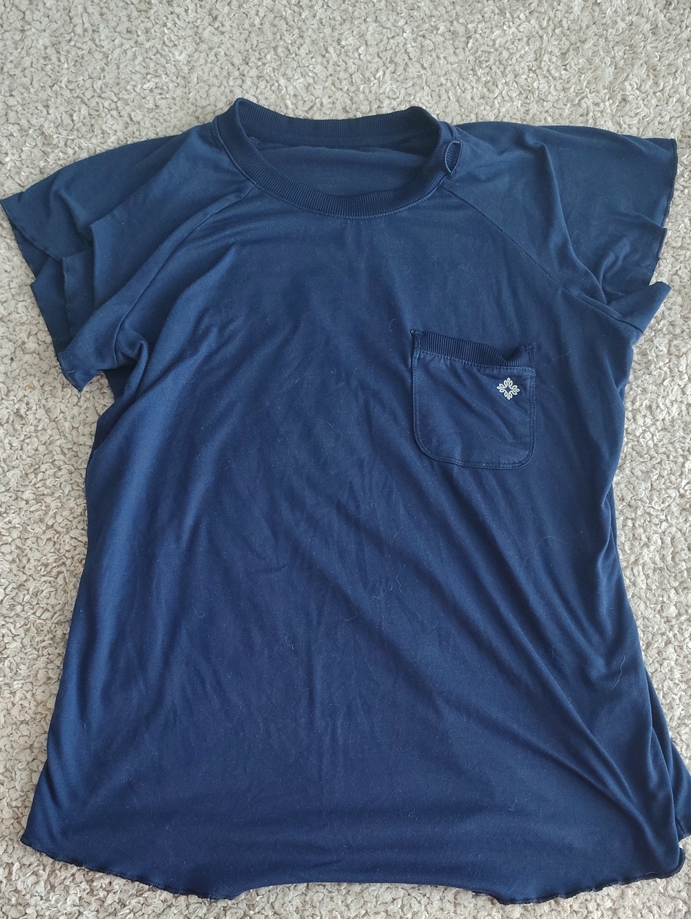 Med Couture Navy Short Sleeve Pocket Tee